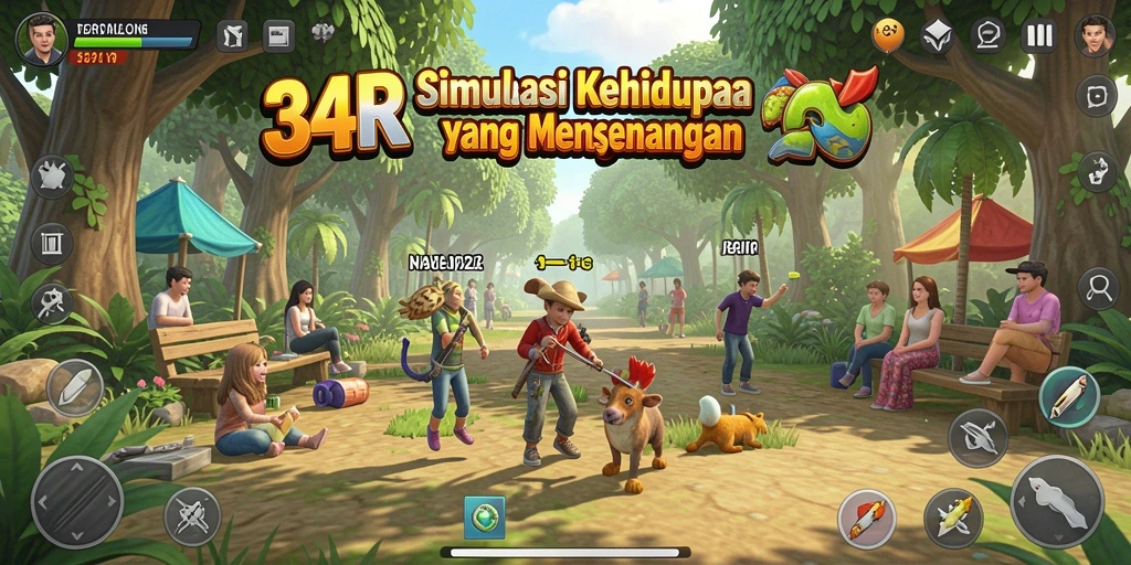 Screenshot gameplay <strong>34R</strong> menampilkan pengalaman simulasi kehidupan yang imersif.