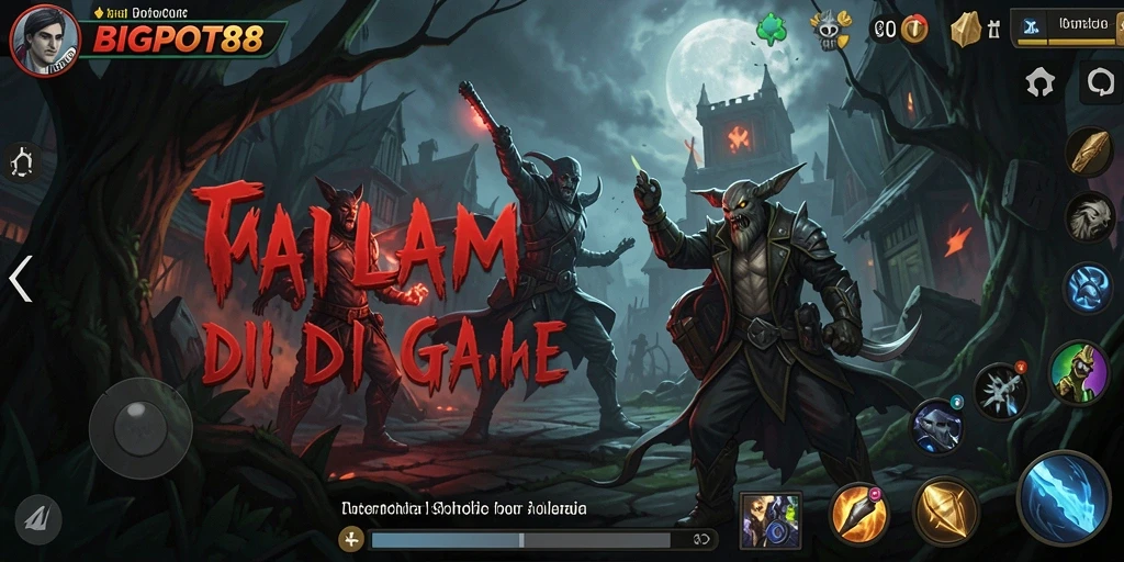 Gameplay mencekam di BIGPOT88 dengan suasana yang gelap.