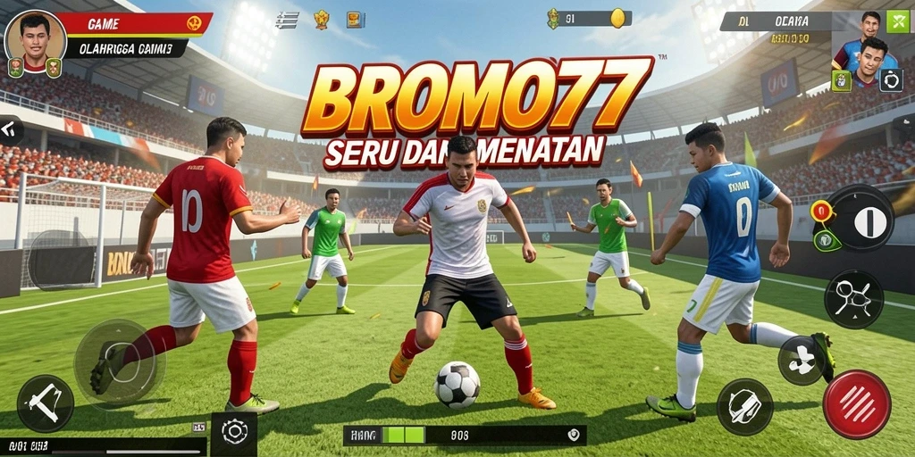 Tampilan gameplay BROMO77 menunjukkan karakter yang sedang bertanding dalam olahraga.