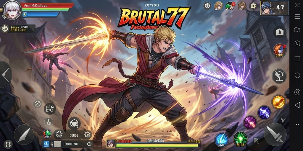 Tampilan gameplay <strong>BRUTAL77</strong> yang penuh aksi dan seru.