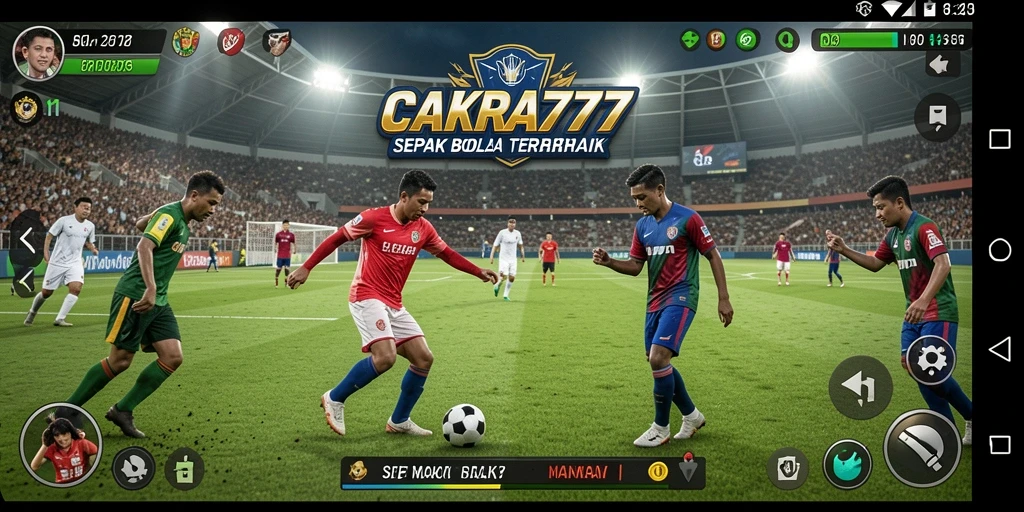 Tampilan gameplay CAKRA777 yang mendebarkan dalam permainan sepak bola.