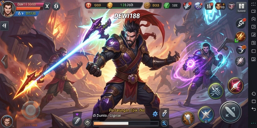 Screenshot DEWI188 menunjukkan aksi pertarungan yang mendebarkan.