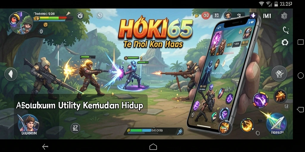 Tampilan antarmuka utama HOKI65 dengan fitur-fitur aplikasi Utility.