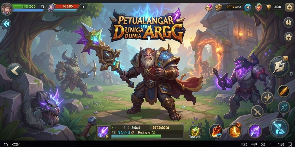 Screenshot gameplay K234 menunjukkan aksi pertarungan ARPG yang intens.