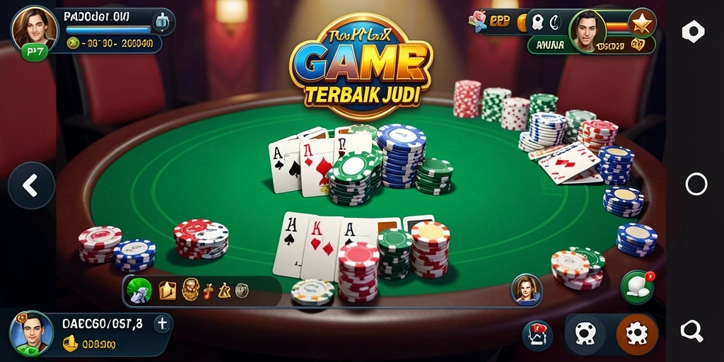 Screenshot utama PP7 menampilkan Gameplay Poker yang seru.