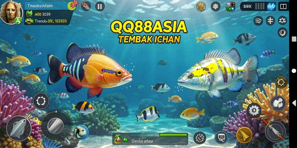 Tampilan seru gameplay Tembak Ikan di QQ88ASIA.
